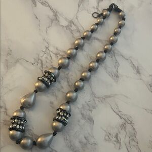 Alexis Bittar Crystal & Faux Pearl Collar Necklace